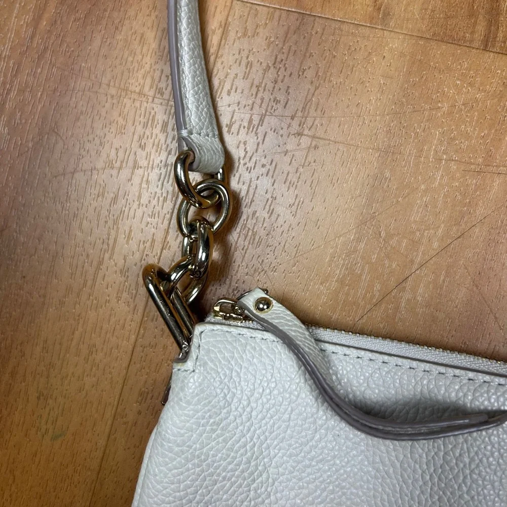Kate Spade‎ Cream Crossbody Bag Pebbled Leather Zip Top Adjustable Strap